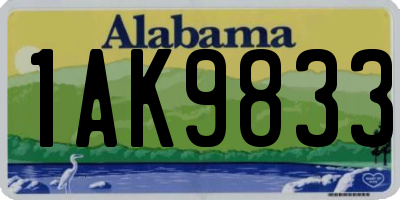 AL license plate 1AK9833
