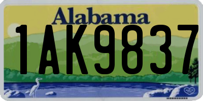AL license plate 1AK9837