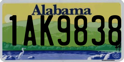 AL license plate 1AK9838