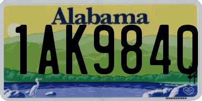 AL license plate 1AK9840