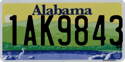 AL license plate 1AK9843