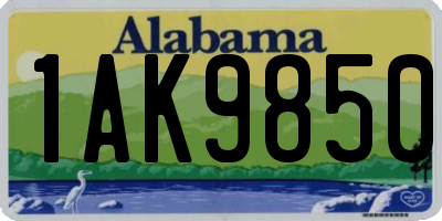 AL license plate 1AK9850