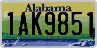 AL license plate 1AK9851