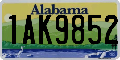 AL license plate 1AK9852