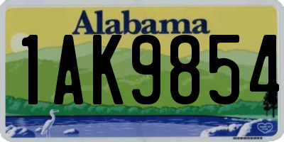 AL license plate 1AK9854