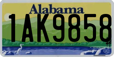 AL license plate 1AK9858