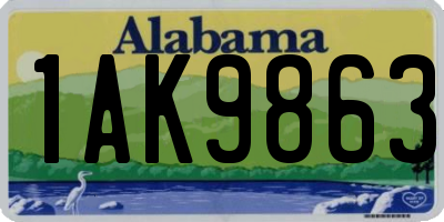 AL license plate 1AK9863