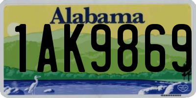 AL license plate 1AK9869