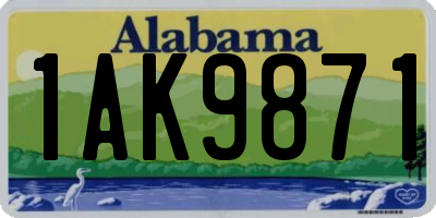 AL license plate 1AK9871