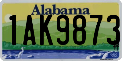 AL license plate 1AK9873