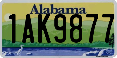 AL license plate 1AK9877
