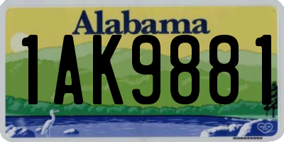 AL license plate 1AK9881