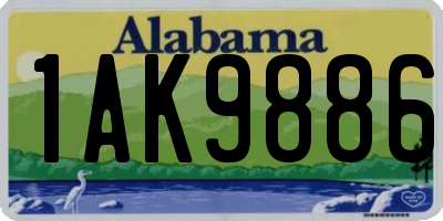 AL license plate 1AK9886