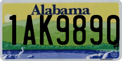 AL license plate 1AK9890