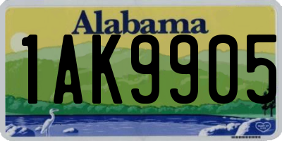 AL license plate 1AK9905