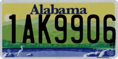 AL license plate 1AK9906