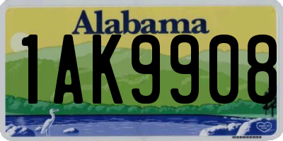 AL license plate 1AK9908