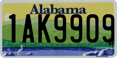 AL license plate 1AK9909