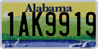 AL license plate 1AK9919