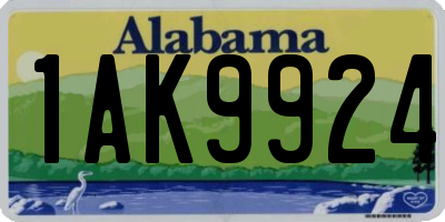 AL license plate 1AK9924
