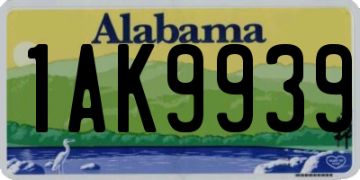 AL license plate 1AK9939