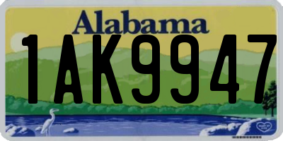 AL license plate 1AK9947