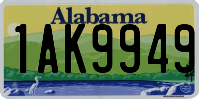 AL license plate 1AK9949
