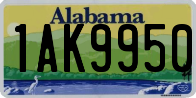 AL license plate 1AK9950