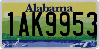 AL license plate 1AK9953