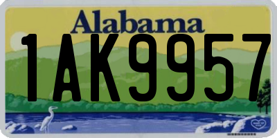 AL license plate 1AK9957
