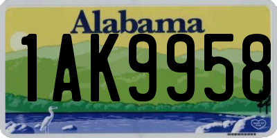 AL license plate 1AK9958