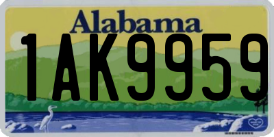 AL license plate 1AK9959