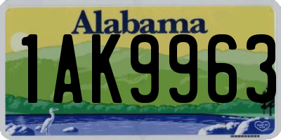 AL license plate 1AK9963