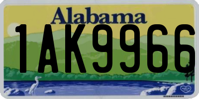AL license plate 1AK9966
