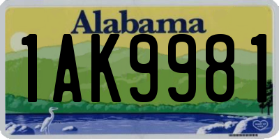 AL license plate 1AK9981