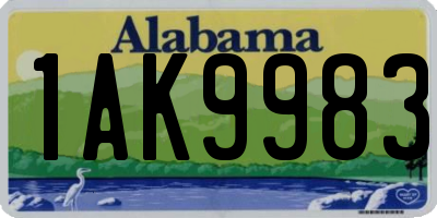 AL license plate 1AK9983