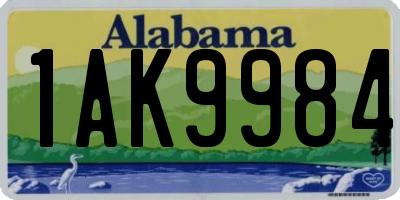 AL license plate 1AK9984