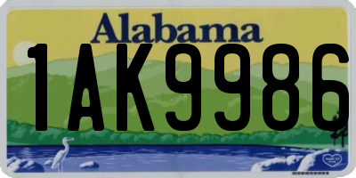 AL license plate 1AK9986