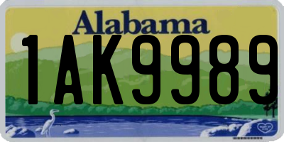 AL license plate 1AK9989
