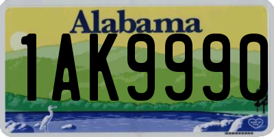 AL license plate 1AK9990