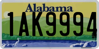 AL license plate 1AK9994