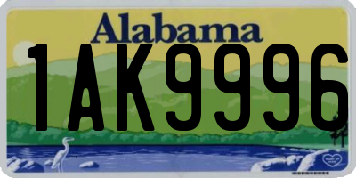 AL license plate 1AK9996