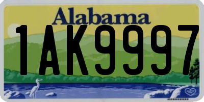 AL license plate 1AK9997