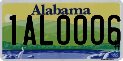 AL license plate 1AL0006