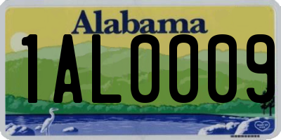 AL license plate 1AL0009