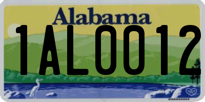 AL license plate 1AL0012