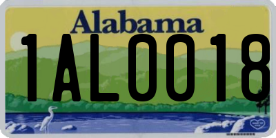 AL license plate 1AL0018