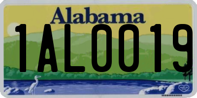 AL license plate 1AL0019