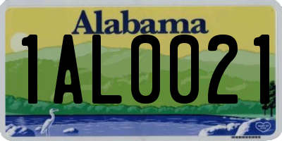 AL license plate 1AL0021