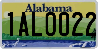 AL license plate 1AL0022